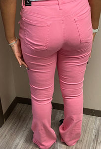 RED FOX WOMEN'S STACKED TWILL PANTS PA4418 (PINK)