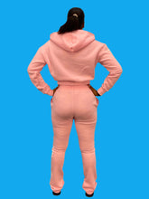 Load image into Gallery viewer, REDFOX &quot;TRUST YOUR SOUL&quot; FLEECE CROP JACKET W/ STACKED PANTS (LT. PINK)
