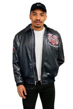 Load image into Gallery viewer, JORDAN CRAIG CHICAGO RHINESTONE BOMBER JACKET (BLACK)