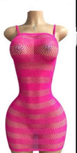 Load image into Gallery viewer, Dance WOMEN'S RHINESTONE STRIPED MESH DRESS
