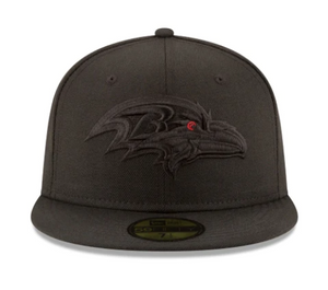 NEW ERA BALTIMORE RAVENS BLACK ON BLACK 59FIFTY FITTED