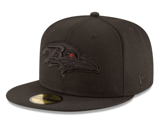 NEW ERA BALTIMORE RAVENS BLACK ON BLACK 59FIFTY FITTED