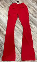Load image into Gallery viewer, REDFOX WOMEN&#39;S FLEECE STACKED PANTS W/ CARGO POCKETS (RED)