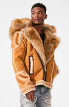 Load image into Gallery viewer, JORDAN CRAIG EL JEFE SHEARLING MOTO JACKET (COGNAC)