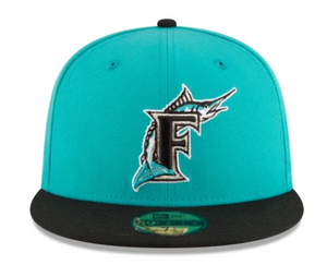 NEW ERA FLORIDA MARLINS WORLD SERIES TEAL WOOL 59FIFTY FITTED