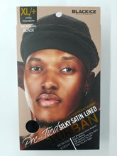 Load image into Gallery viewer, Black Ice Pre-Tied Silky Satin Lined Turban XL
