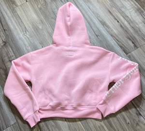 REDFOX "TRUST YOUR SOUL" FLEECE CROP JACKET W/ STACKED PANTS (LT. PINK)