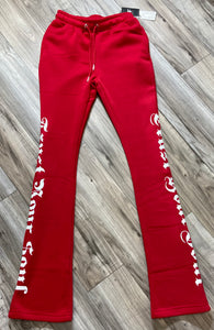 REDFOX "TRUST YOUR SOUL" FLEECE CROP JACKET W/ STACKED PANTS (RED)