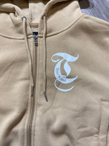 REDFOX "TRUST YOUR SOUL" FLEECE CROP JACKET W/ STACKED PANTS (KHAKI)