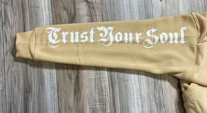 REDFOX "TRUST YOUR SOUL" FLEECE CROP JACKET W/ STACKED PANTS (KHAKI)