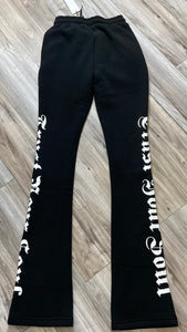 REDFOX "TRUST YOUR SOUL" FLEECE CROP JACKET W/ STACKED PANTS (BLACK)