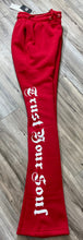 Load image into Gallery viewer, REDFOX &quot;TRUST YOUR SOUL&quot; FLEECE CROP JACKET W/ STACKED PANTS (RED)