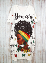 Load image into Gallery viewer, WOMEN'S PLUS SIZE "YOU ARE" AFFIRMATIONS PRINT DRESS IN STORES NOW