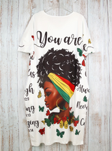 Load image into Gallery viewer, WOMEN'S PLUS SIZE "YOU ARE" AFFIRMATIONS PRINT DRESS IN STORES NOW