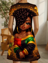Load image into Gallery viewer, WOMEN'S "RASTA GIRL" PLUS SIZE AFRICAN PRINT DRESS IN STORES NOW