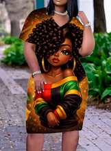 Load image into Gallery viewer, WOMEN'S "RASTA GIRL" PLUS SIZE AFRICAN PRINT DRESS IN STORES NOW