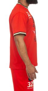 HUSTLE GANG "Black Cats" Jersey Short Set (Goji Berry)