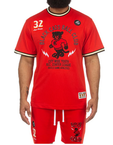 HUSTLE GANG "Black Cats" Jersey Short Set (Goji Berry)