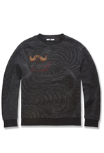 Load image into Gallery viewer, JORDAN CRAIG SILK ROAD CREWNECK SWEATER (BLACK DRAGON)