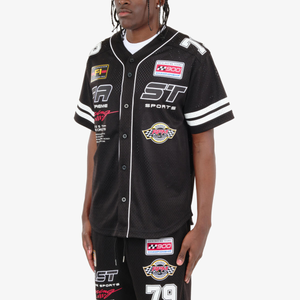 COPPER RIVET RACING BASEBALL JERSEY w/ MATCHING SHORT (BLACK)