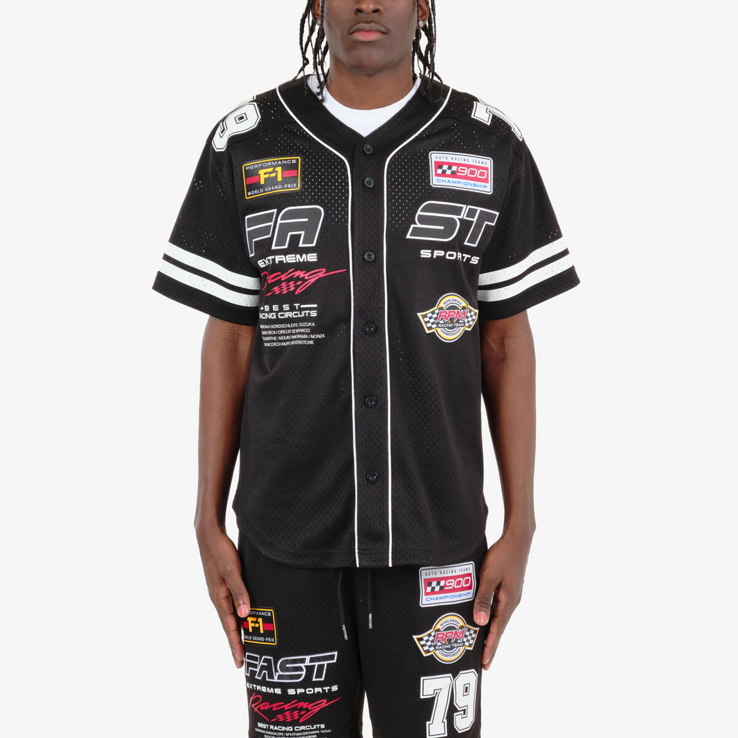 COPPER RIVET RACING BASEBALL JERSEY w/ MATCHING SHORT (BLACK)