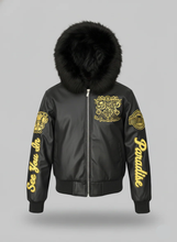 Load image into Gallery viewer, JORDAN CRAIG BRONX BOMBER JACKET W/ HOOD (BLACK)
