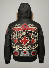 Load image into Gallery viewer, JORDAN CRAIG CHICAGO BOMBER JACKET W/ HOOD (BLACK)