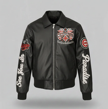Load image into Gallery viewer, JORDAN CRAIG CHICAGO RHINESTONE BOMBER JACKET (BLACK)
