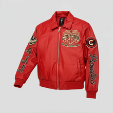 Load image into Gallery viewer, JORDAN CRAIG CHICAGO RHINESTONE BOMBER JACKET (RED)