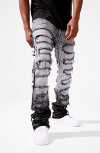 JORDAN CRAIG MARTIN STACKED - PYTHON DENIM JEAN (CONCRETE)