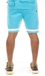 HUSTLE GANG "Papa Bell" Knit & "Crawfords" Short Set (Bachelor Button)