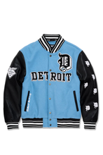 Load image into Gallery viewer, JORDAN CRAIG D-TOWN VARSITY JACKET (LION BLUE)