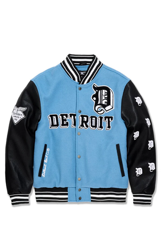 JORDAN CRAIG D-TOWN VARSITY JACKET (LION BLUE)