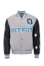 Load image into Gallery viewer, JORDAN CRAIG D-TOWN VARSITY JACKET (LION GREY)