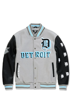 Load image into Gallery viewer, JORDAN CRAIG D-TOWN VARSITY JACKET (LION GREY)