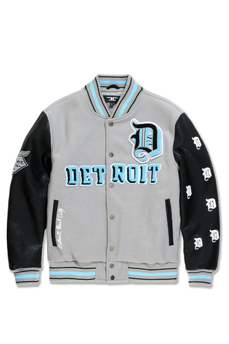 JORDAN CRAIG D-TOWN VARSITY JACKET (LION GREY)