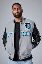 Load image into Gallery viewer, JORDAN CRAIG D-TOWN VARSITY JACKET (LION GREY)