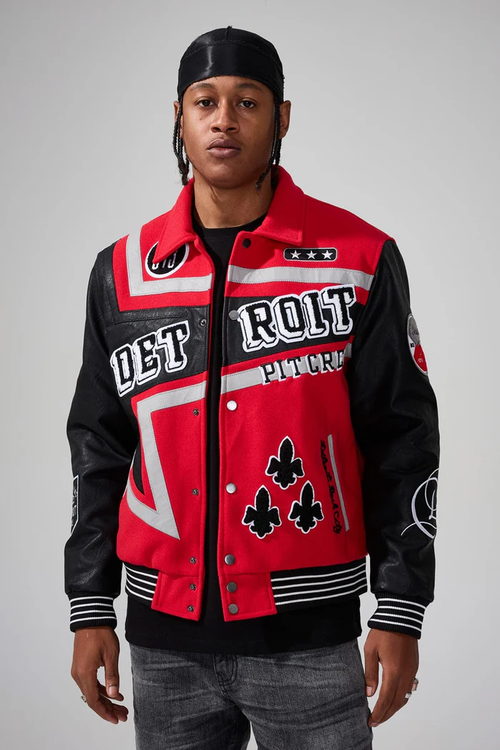 JORDAN CRAIG TRACKSTAR VARSITY JACKET (RED)