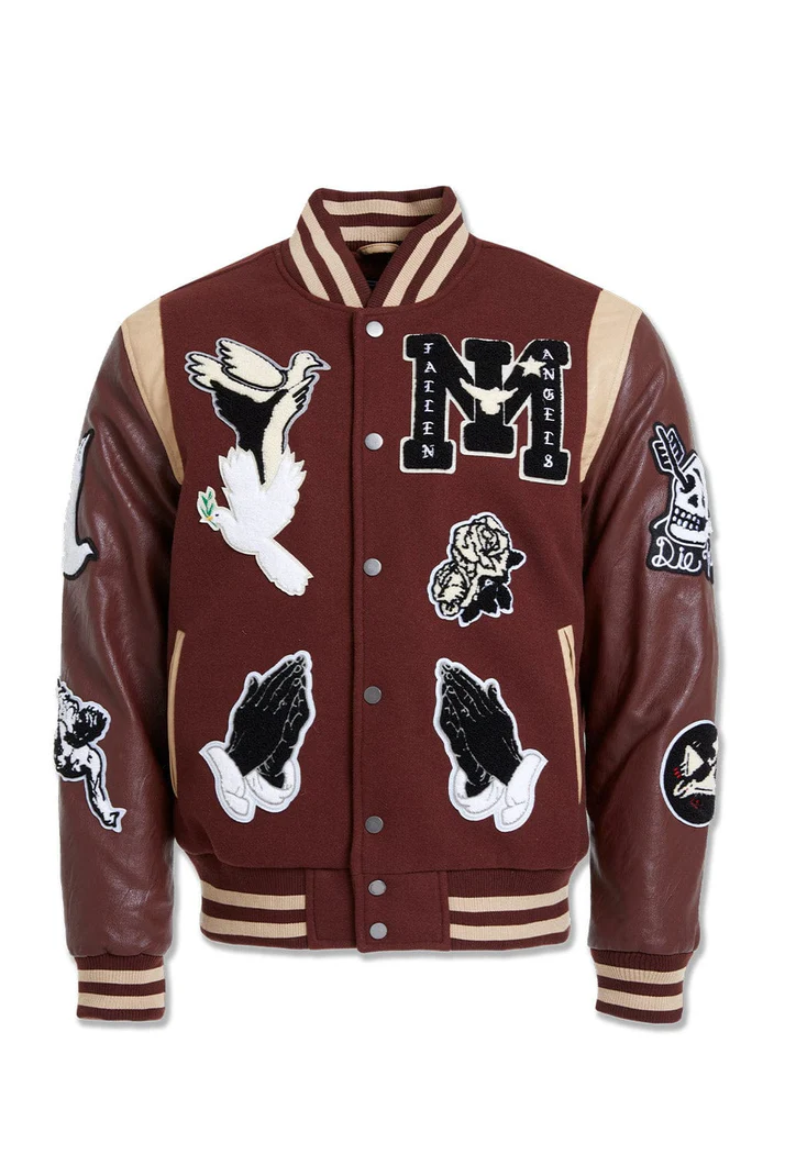 JORDAN CRAIG FALLEN ANGELS VARSITY JACKET (CHOCOLATE)