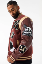 Load image into Gallery viewer, JORDAN CRAIG FALLEN ANGELS VARSITY JACKET (CHOCOLATE)