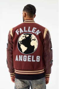 JORDAN CRAIG FALLEN ANGELS VARSITY JACKET (CHOCOLATE)