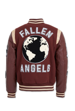 Load image into Gallery viewer, JORDAN CRAIG FALLEN ANGELS VARSITY JACKET (CHOCOLATE)