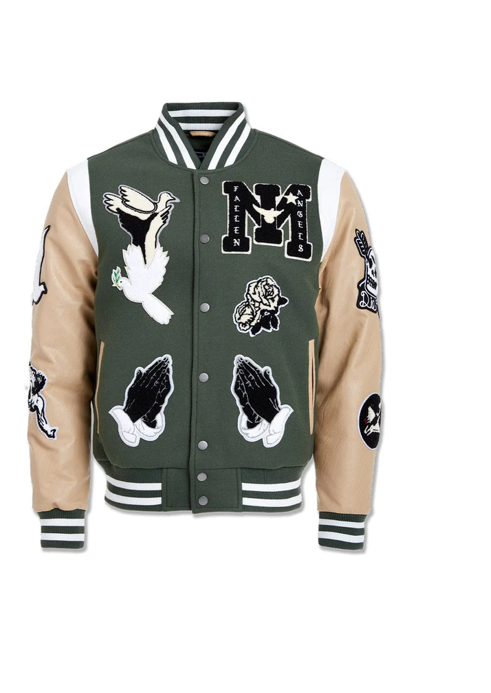 JORDAN CRAIG FALLEN ANGELS VARSITY JACKET (PINE)