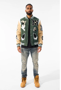JORDAN CRAIG FALLEN ANGELS VARSITY JACKET (PINE)