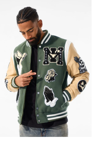 JORDAN CRAIG FALLEN ANGELS VARSITY JACKET (PINE)