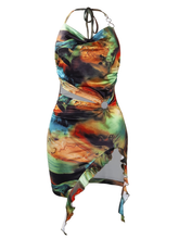 Load image into Gallery viewer, WOMEN'S HALTER SLIT RIBBON DRESS IN STORES NOW