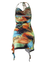 Load image into Gallery viewer, WOMEN'S HALTER SLIT RIBBON DRESS IN STORES NOW