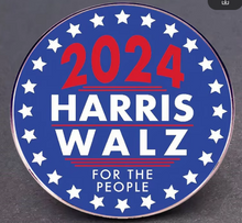 Load image into Gallery viewer, HARRIS WALZ 2024 FOR THE PEOPLE BLUE BUTTON/PIN