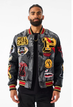 Load image into Gallery viewer, JORDAN CRAIG HELLCAT VARSITY JACKET (BLACK CAMO)