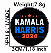 Load image into Gallery viewer, KAMALA HARRIS BLACK 2024 CAMPAIGN BUTTON/PIN